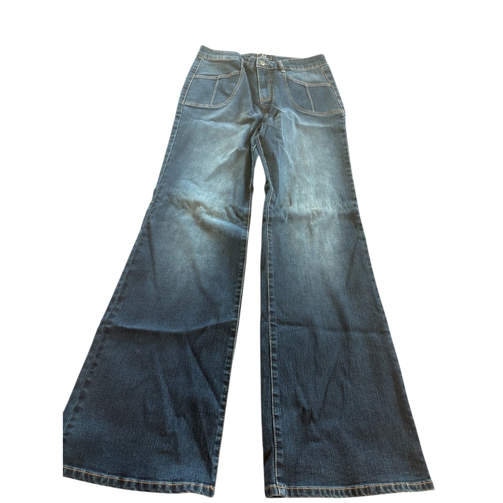 Wide Leg Jeans G By Giuliana Denim Flare 70s Style Blue Women's Size 10 - Picture 2 of 7